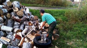 Колка дров в покрышке. Почему же её не используют профессиональные кольщики?