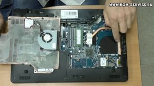 Быстрая чистка от пыли ноутбука DNS W253. Замена памяти, винта, привода.