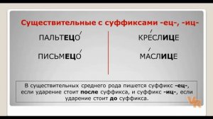 Суффиксы существительных -ец-, -иц-. Занятие 11. (ЕГЭ по русскому языку, задание 11)