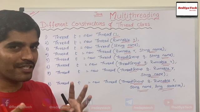 # 132 Thread Constructor | Java.lang.Thread Class | Java.lang.Thread Class in Java | Java|RedSysTec