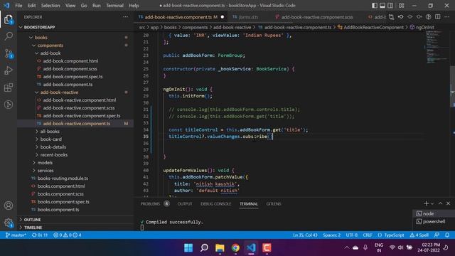 valueChanges() in angular reactive forms| Reactive forms in angular | Complete Angular Tutorial