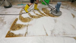 Старый шерстяной ковёр после стирки невероятно преобразился/ Стирка ковров Кемерово /Old rug washin