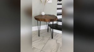 Кофейный столик из торцевого спила капового карагача. Журнальный столик. Интерьер.