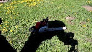 Триммер не завелса на масле Stihl.