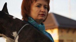 Немецкий боксер и нежность.Татьяна и Тигра.