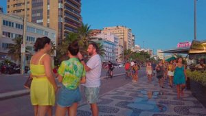 ?? Leblon Beach Boardwalk in Carnival day  | Rio de Janeiro, Brazil | March 01, 2022【4K】