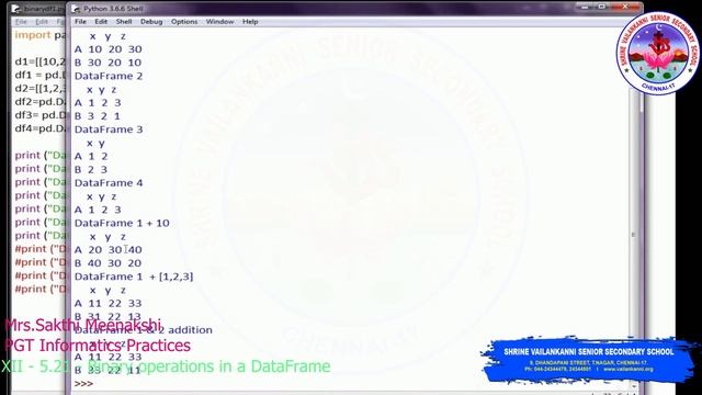 SVSSS (12 CBSE)  XII IP - 5.21 - Binary operations in a DataFrame