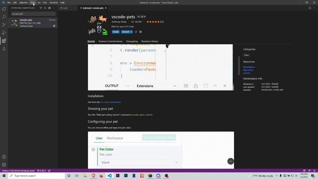 How To Get The Pets Extension In Visual Studio Code - VSCode Pets