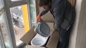 Распаковка Унитаз Cersanit Мерида MR031 3/6 с бачком и сиденьем Компакт