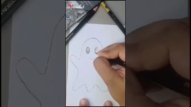 How to Draw a Cute Ghost | Easy Pencil Sketch Drawing | Step by Step Tutorial