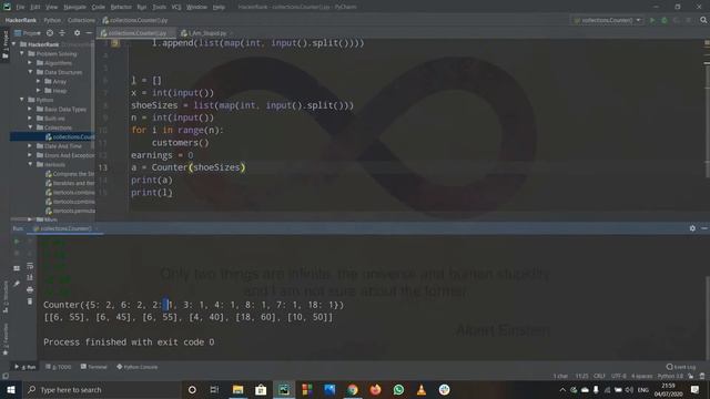 COLLECTIONS.COUNTER( ) HACKERRANK SOLUTION IN PYTHON