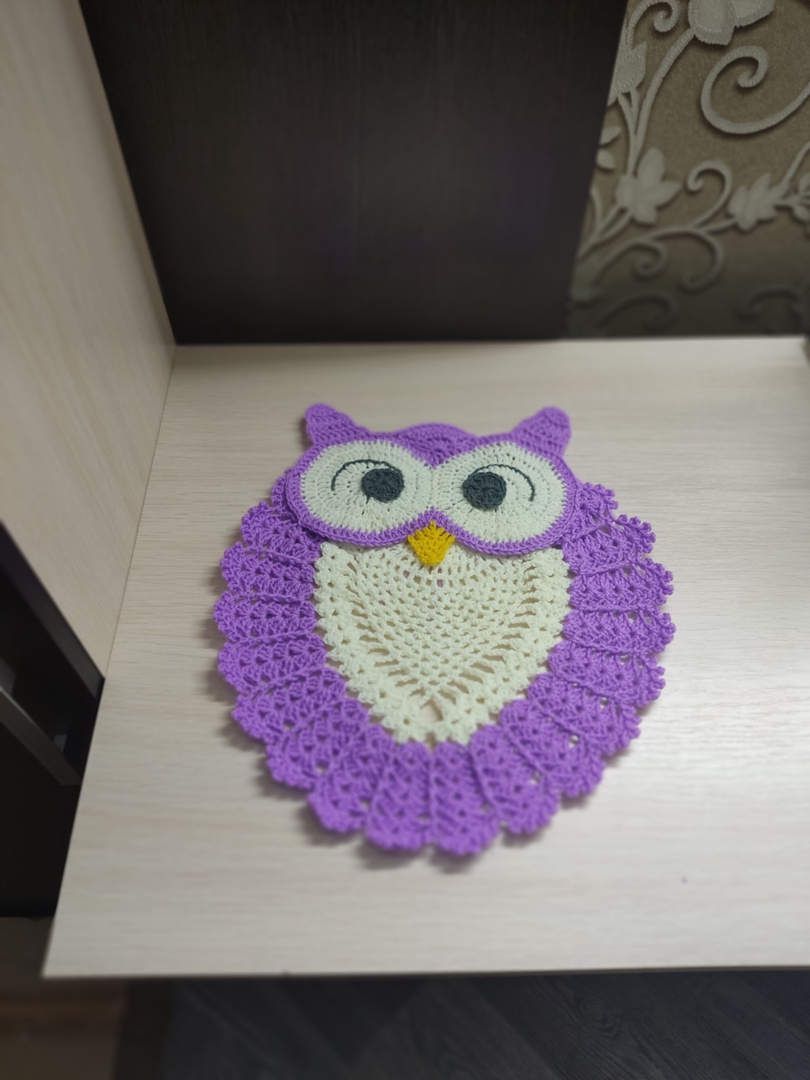 Салфетка Сова крючком 2 часть. смотреть онлайн
