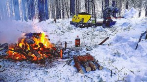Техника выживания в мороз -32. Отдых по-Коми.  тайга зимой. survival in winter -32 in Russia.