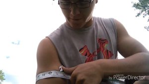 13 Y/O bodybuilder measures his biceps!