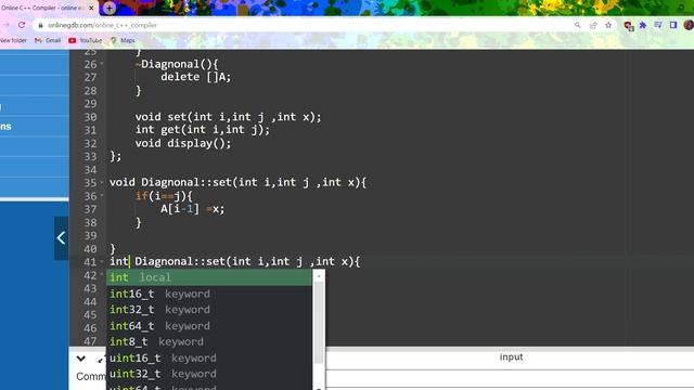 C++ class for diagonal matrix смотреть онлайн