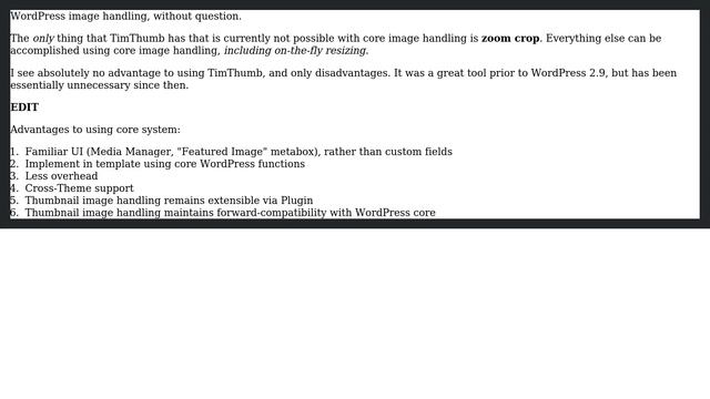 Wordpress: What is your take: TimThumb vs. WordPress Thumbnails? The great debate 4 Solutions!!