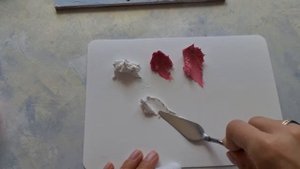 Скульптурная живопись, яблоневый цвет из декоративной штукатурки.