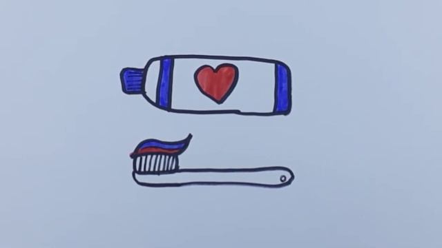 How to draw A TOOTHPASTE AND BRUSH/Coloring PASTE AND BRUSH/Как нарисовать ЗУБНУЮ ПАСТУ И ЩЕТКУ смотреть онлайн
