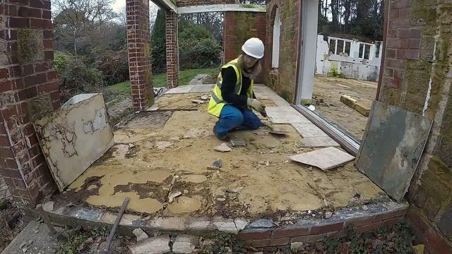 Paula removes a marble floor time lapse
