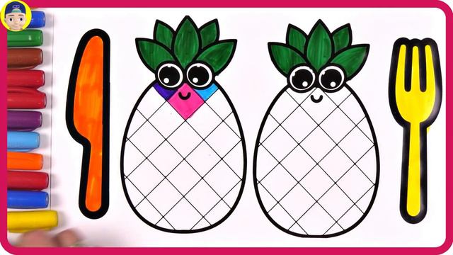 Rainbow Pineapple 🌈 Coloring Book / Akn Kids House смотреть онлайн