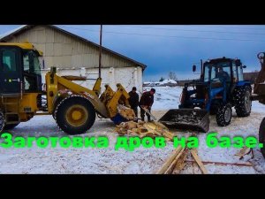 Пилим дрова на базе.