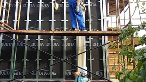 Отделка Газовой трубы на фасаде дома . фасадными панелями Альта Профиль