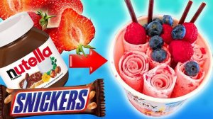 How to make Ice Cream Rolls. Nutella, Snickers, Strawberry Ice Cream Rolls