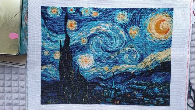 30. Риолис "Звёздная ночь" ГОТОВАЯ ВЫШИВКА #riolis #риолис