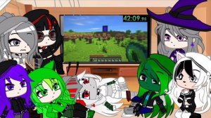 Mob Girls Reacts To Speedrunning Minecraft but I enslave villagers (Gacha Club)