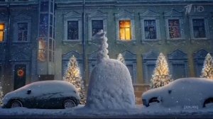 Новогодние заставки Первого канала 2022: Жираф и белки #1-2