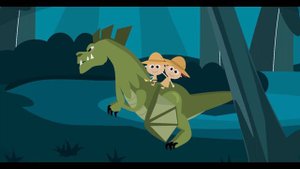 WE'RE GOING ON THE MONSTER HUNT - DINOSAUR HUNT VS GREEN DRAGON - MUSICAL CARTOON STORIES FOR KIDS