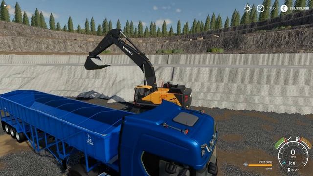 Farming Simulator 19 - SCANIA S580 V8 And Tipper Semi Trailer Loading With Small Stone смотреть онлайн