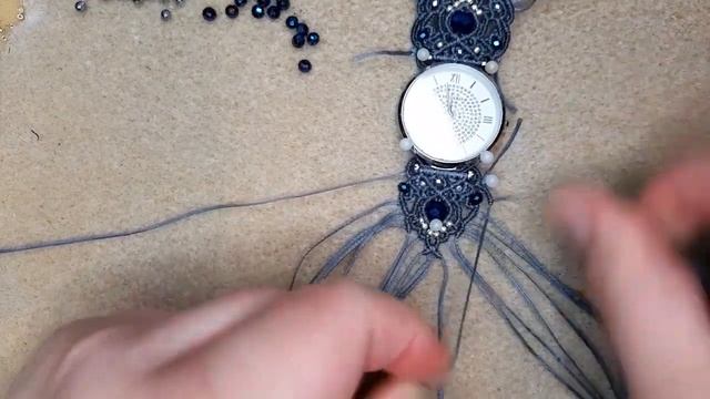 Процесс плетения браслета на часы⌚ #handmade#macrame#micromacrame#tutorial #mk#браслет#микромакраме