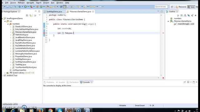 Write a java program to print fibonacci series ?