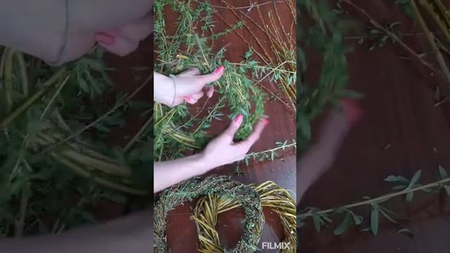 МК венок из веток ивы