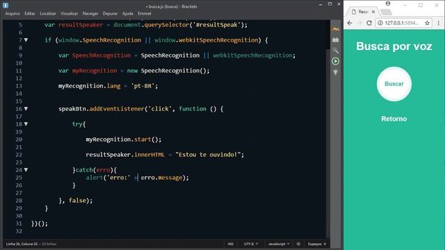 Como criar comandos de voz com Javascript - API Speech Recognition - @jetersonlordano смотреть онлайн