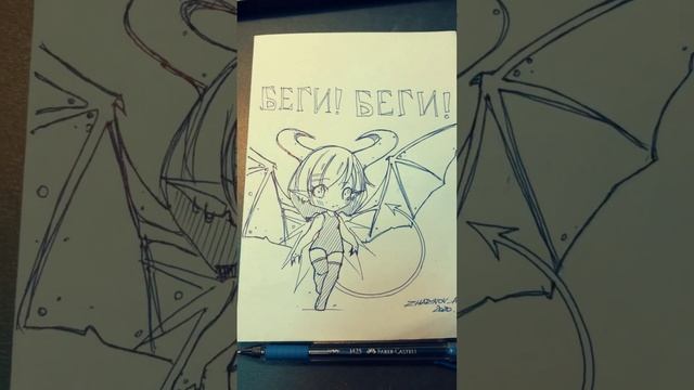 Рисунок демона-тян