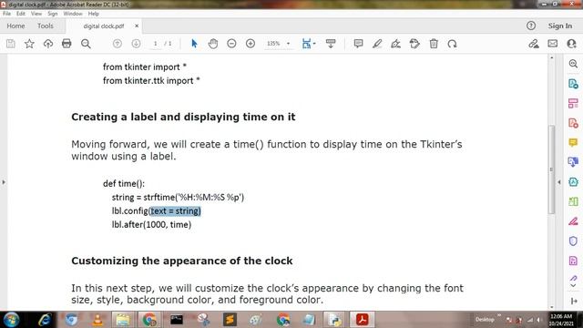 Python Project | Digital Clock In Python Tkinter