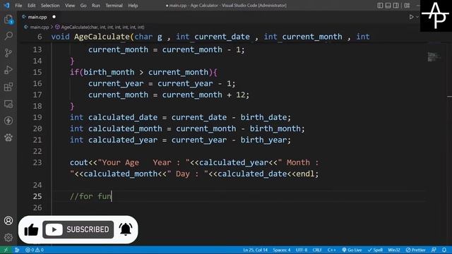 Age Calculator in 4 Different Language || C , Cpp , Java , Python