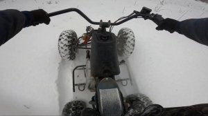 Проходимость заднеприводного квадроцикла по снегу. Взвешивание