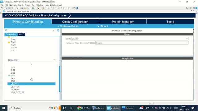 OSCILOSCOPE STM32 ADC DMA TFT STM32F401 ST7735 смотреть онлайн