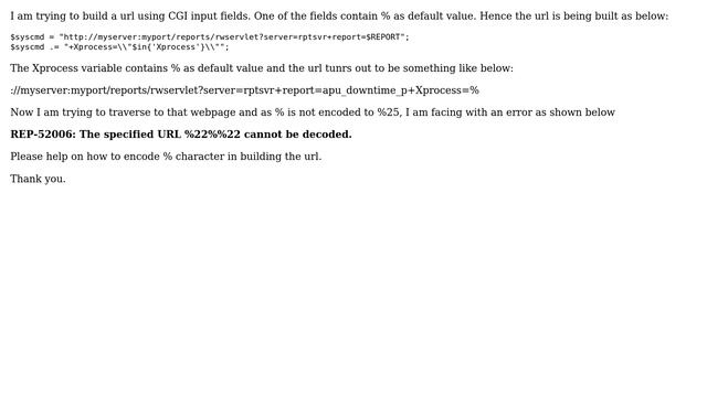 Pass % encoded in url using perl смотреть онлайн