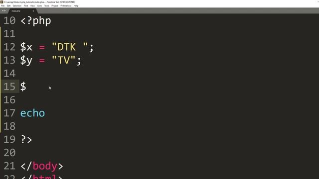 13: String Operators in PHP | PHP Programming Tutorial for Beginners in Sinhala