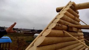 Как правильно подрезать фронтоны из бревна
