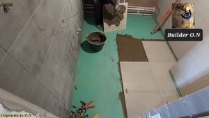 укладка керамогранита 600х600 на пол ванной комнаты.