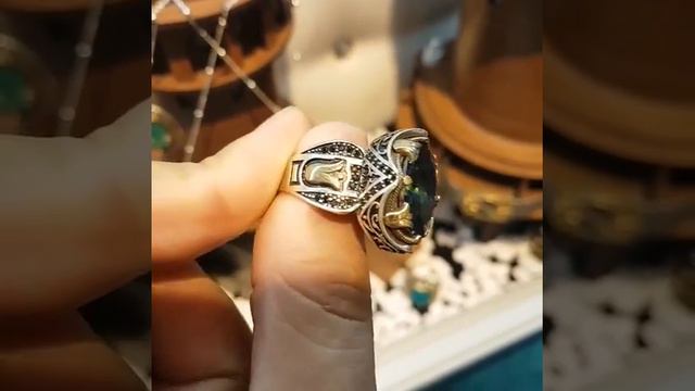 Женская Печатка на палец мистический топаз из серебра ручной работы