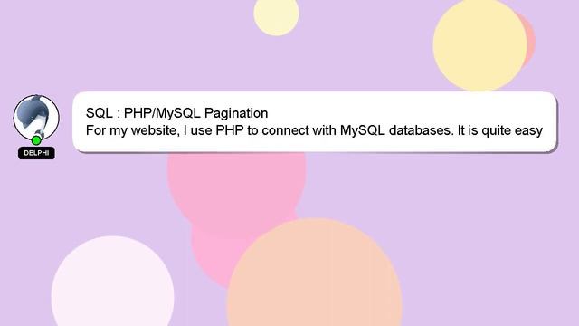 SQL : PHP/MySQL Pagination смотреть онлайн