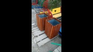 Уличные урны для мусора металлические, обшитые деревом - круглые,квадратные,конусные - производител