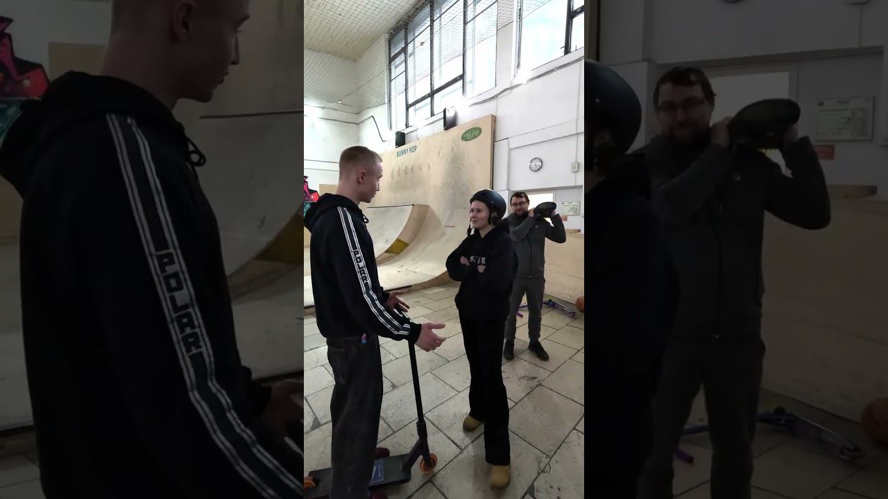 Покушение в скейт парке, шлем спасает жизнь.