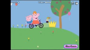 свинка пэпа едет на велосипеде мультик игра для детей